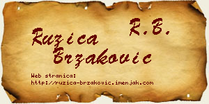 Ružica Brzaković vizit kartica